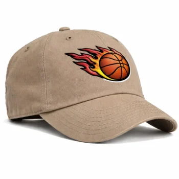 athletic symbol hat flaming basketball emblem kaki 1.webp