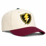 athletic symbol hat lightning shield emblem cap beige 1.webp